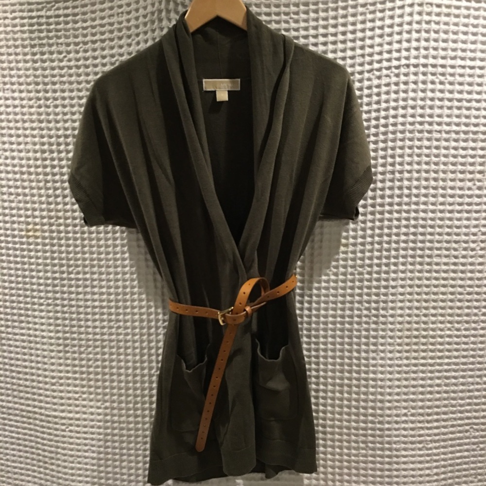 NEW Michael Kors open front cardigan w/belt loops